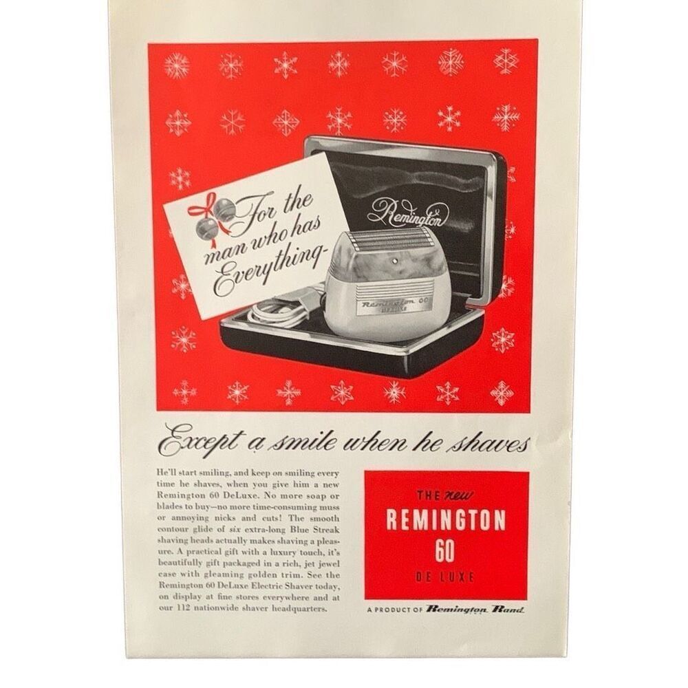 Vintage 1952 Remington 60 De Luxe Has Everything Ad Advertisement